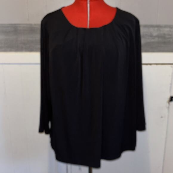 Calvin Klein Plus Size 2X Women’s Stretch Work Wear Black Knit Tunic - Picture 1 of 6